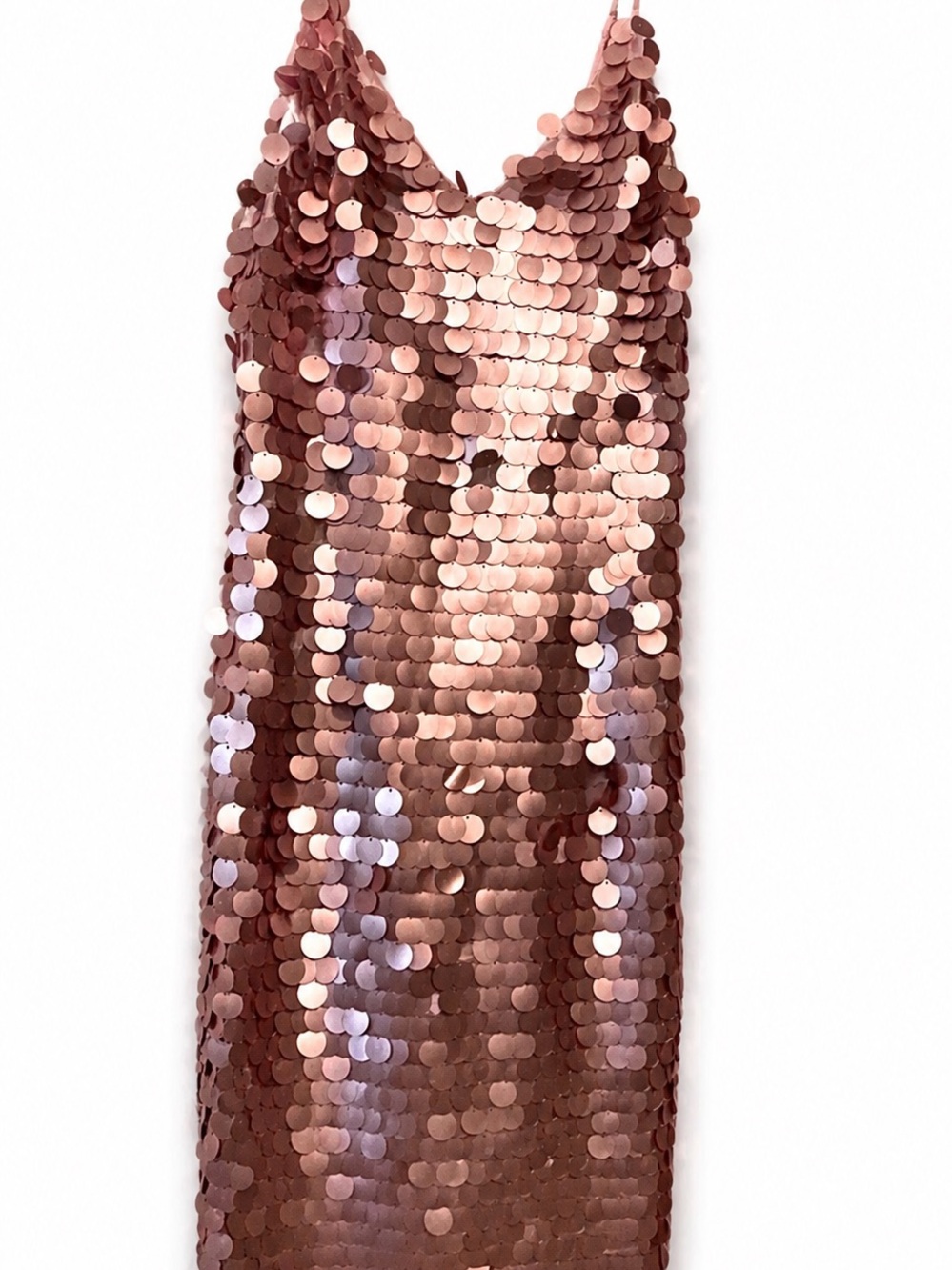 STATE Rose Gold Sequin Slip Dress